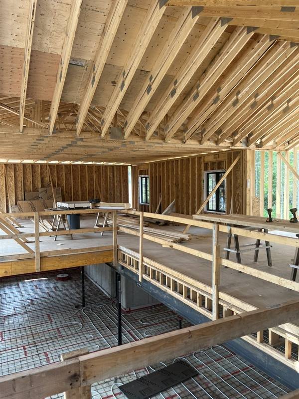 Loft and floor framing inside a custom home