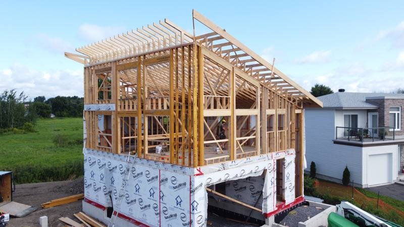 Two-storey waterfront custom home fully framed